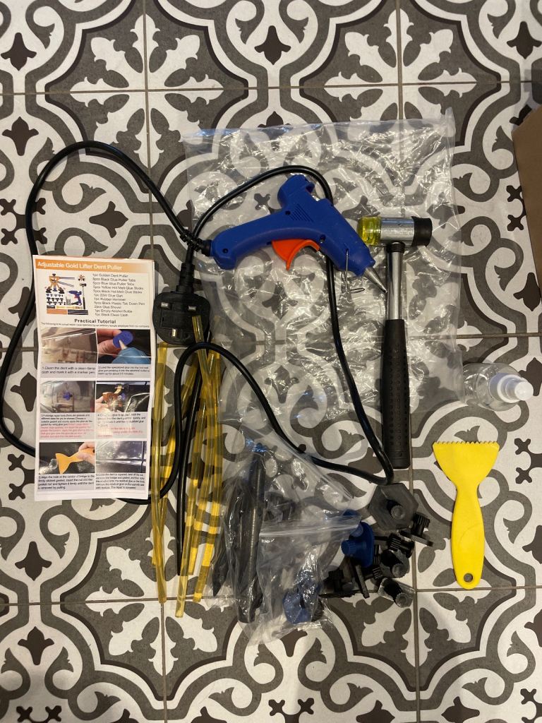 Vehicle dent puller removal kit