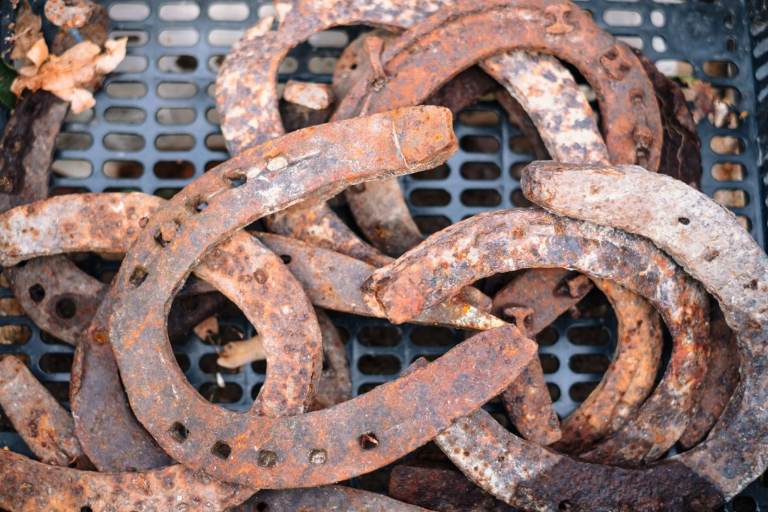 Scrap horse shoes and old/worn farrier's rasps or files