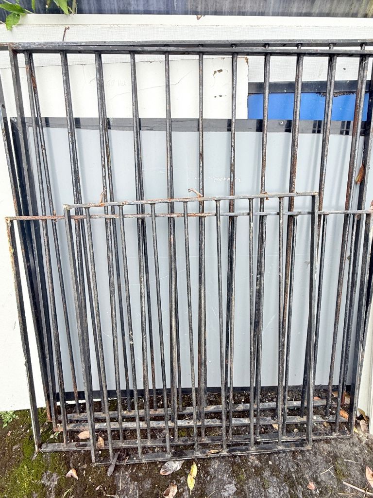 4 window security grills & 1 door grill with frame and bolts
