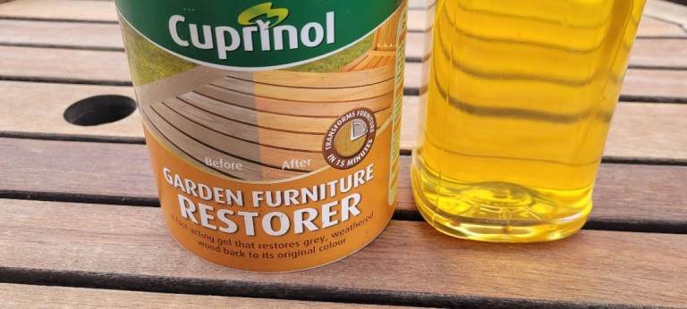 Garden furniture cuprinol restorer 1ltr Plas teak oil rrp £40