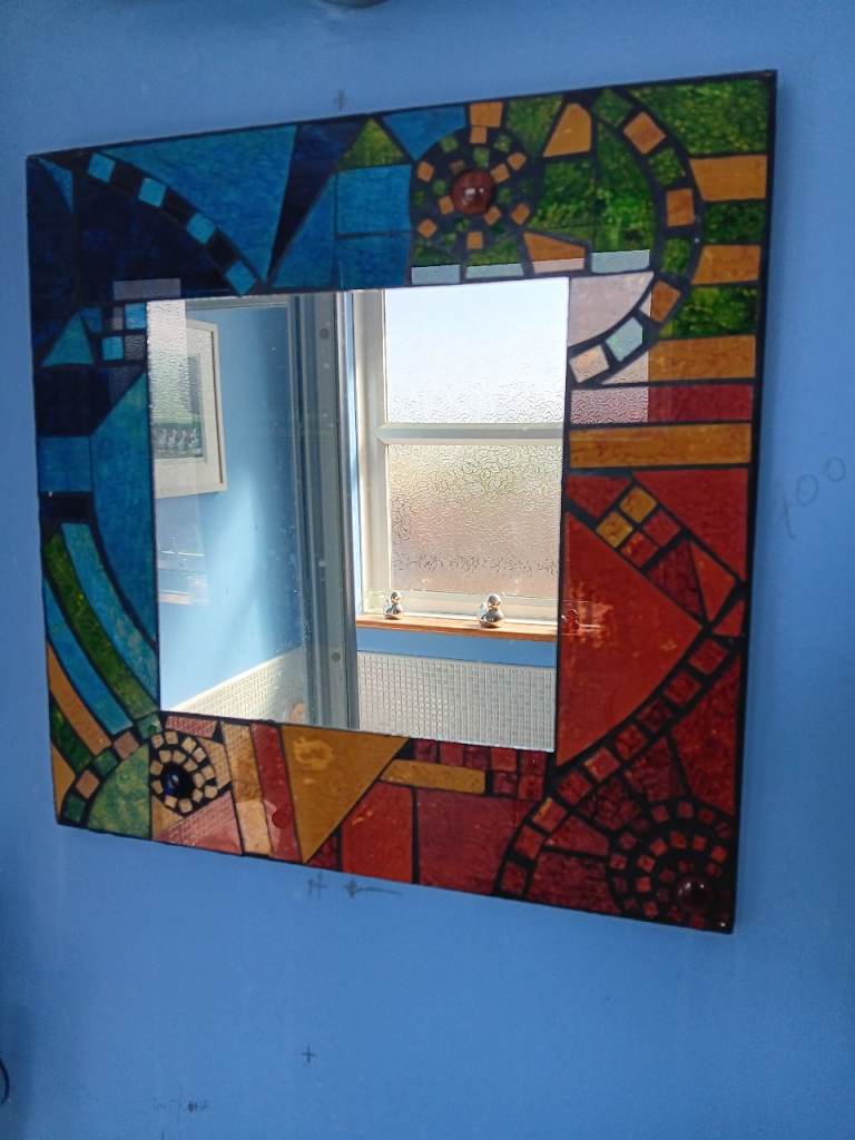 Unique Square MOSAIC Wall Mirror – Colourful & Decorative
