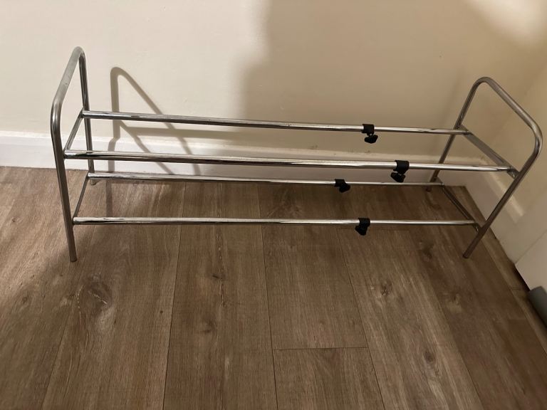 steel shoe rack with 2 extendable levels
