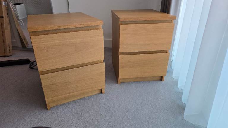 Bedside Table Pair IKEA MALM