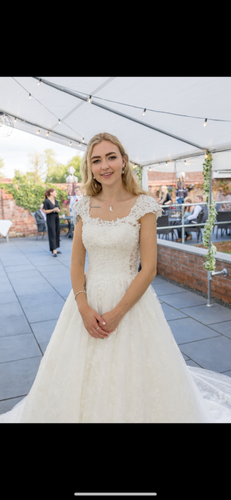Ivory White Lace Wedding Dress Corset Back