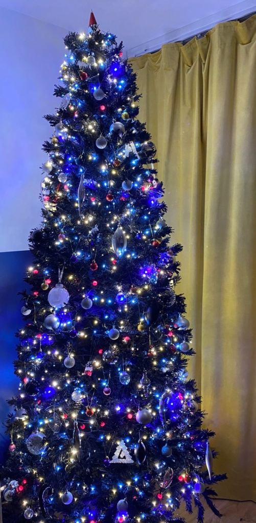 *FREE* 8ft Black Flock Christmas Tree