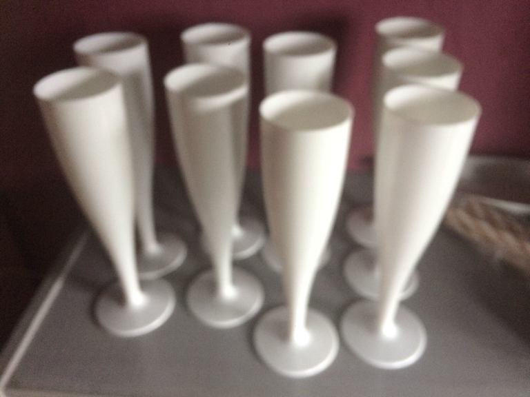 Flute glasses x9 disposable outdoor garden party hot tub caravan camp