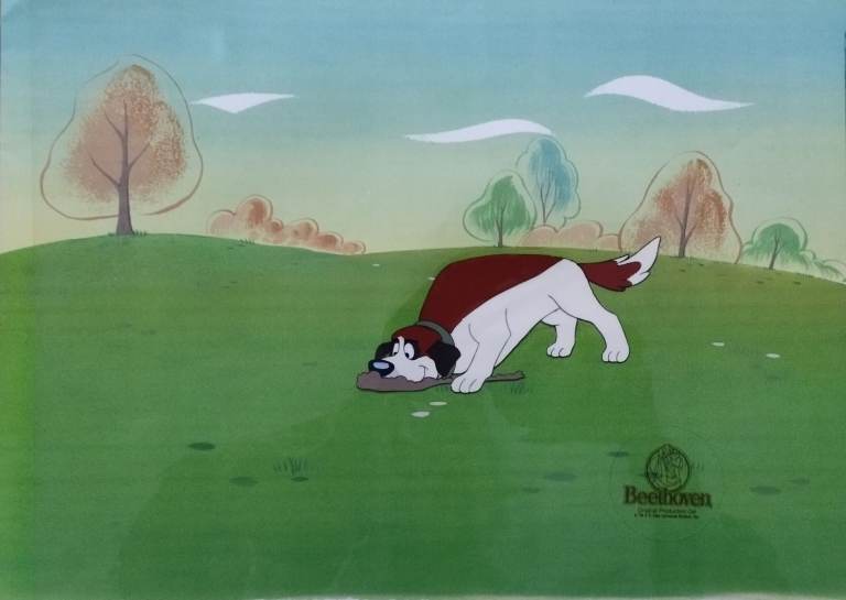 Original Production Cel of the cartoon BEETHOVEN (1994) + COA from MCA/UNIVERSAL Studios