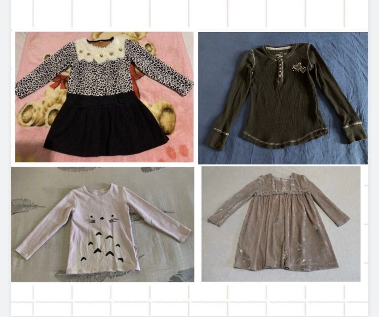 Girls clothing bundle, tops dress , size: 5-6years