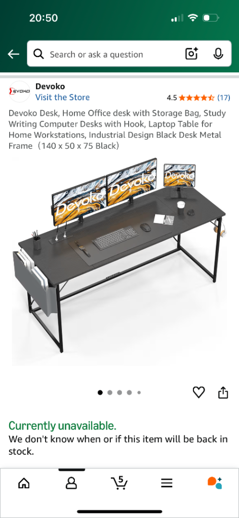 Desk and chair 6 months old 