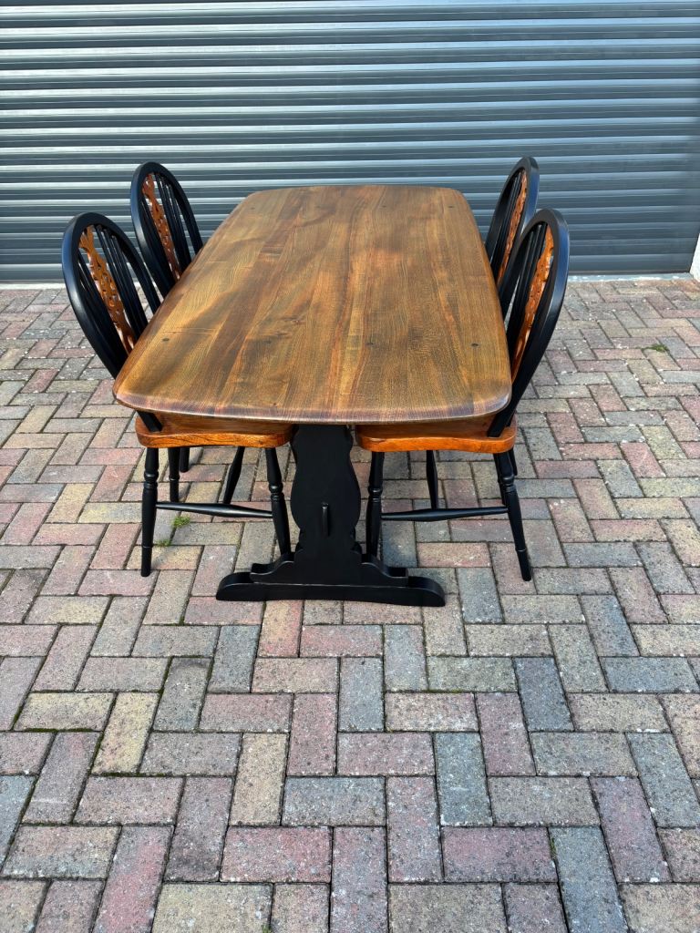 Ercol table with 4 chairs( not Ercol chairs)