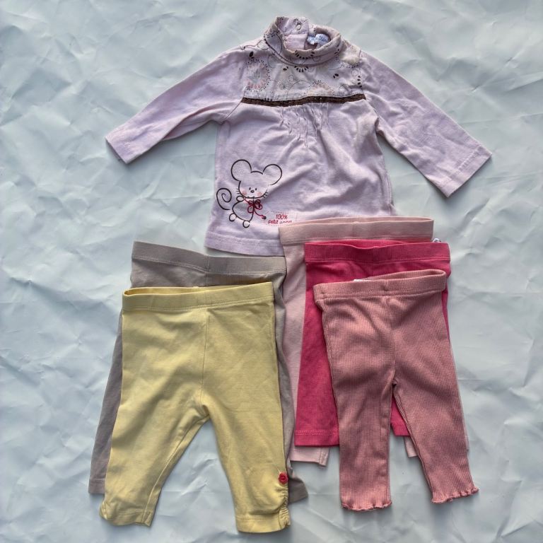 Petit Kimbaloo Baby Top Pink Patterned 3M Cotton