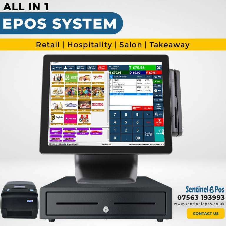 COMPLETE EPOS/ POS SYSTEM FOR RETAIL OR FAST FOOD 