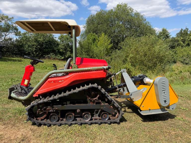 YANMAR AC18 Track Compact Tractor & New RAPTOR X 4ft Flail Mower * VIDEO * ** 1208 Hours * 18 HP