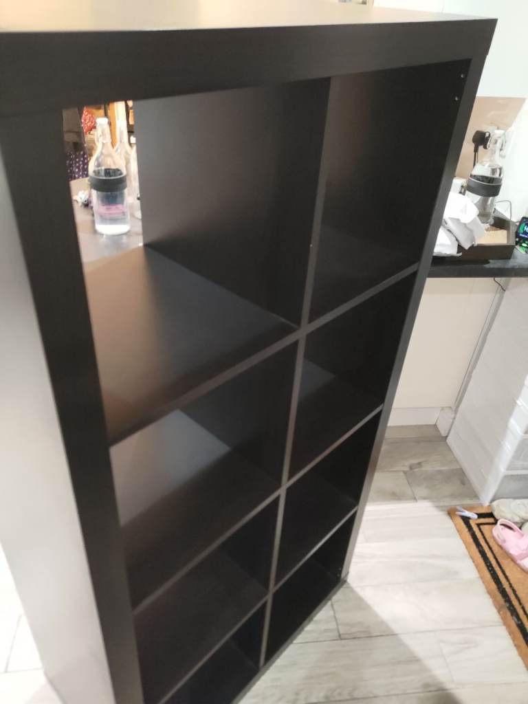 Ikea Kallax Expedit 4x2 (8 cubes) shelving unit (black brown)