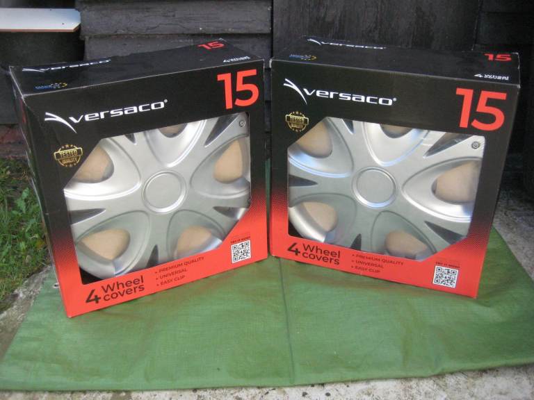 2 Brand New Sets of 4 Versaco 15 Wheel Covers: £15.00 Each Set OR Both Sets for £25.00