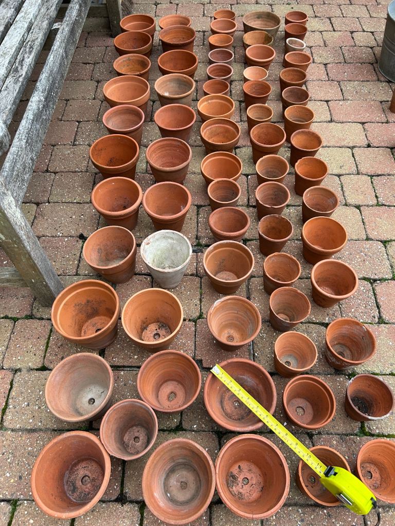 Selection of small and medium vintage terracotta pots