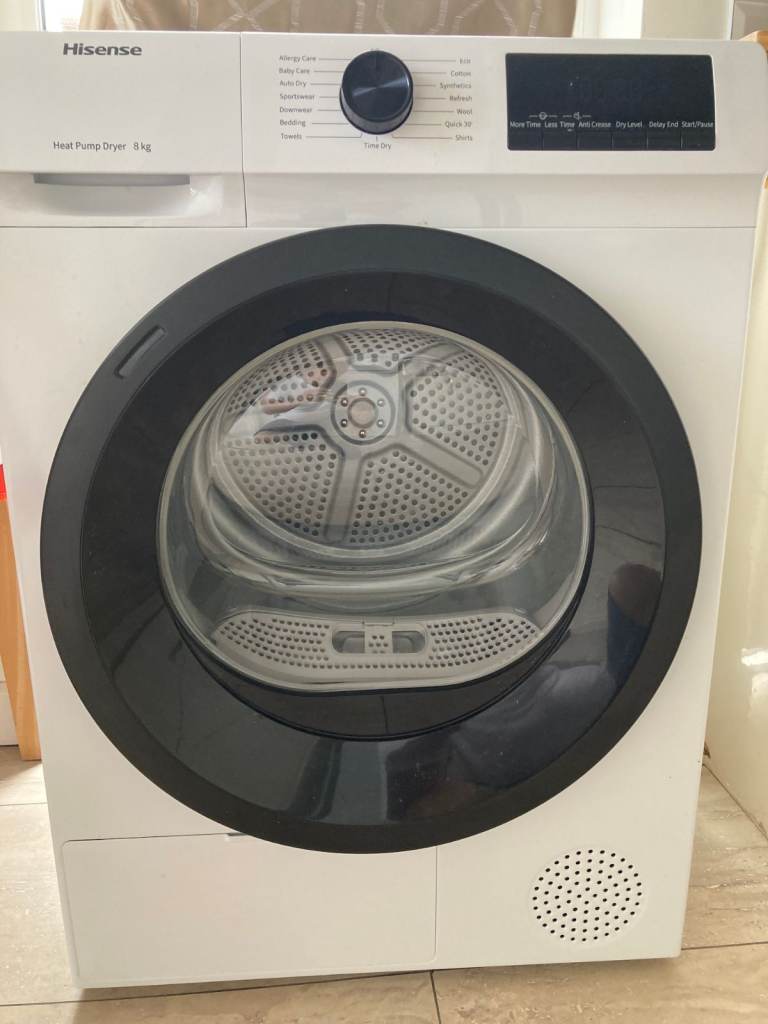 Hisense Heat Pump Tumble Dryer 8kg – White, Good Condition