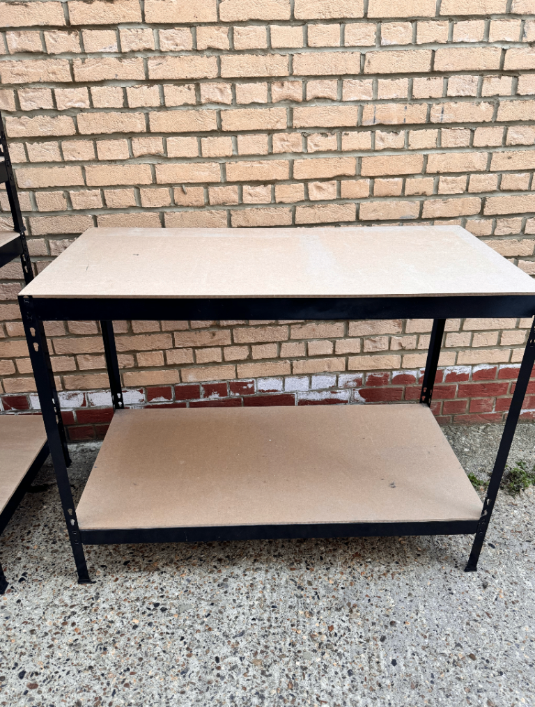 Work Bench Garage Metal Storage Shelving DIY Tools Heavy Duty Workbench Table Workshop Shed