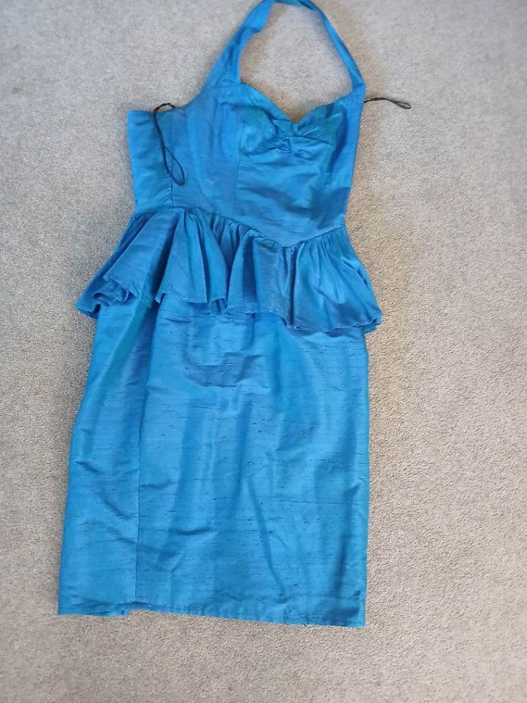 Turquoise Silk Evening Dress