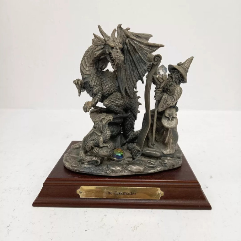 Myth & Magic Tudor Mint The Taskmaster 1999 Figurine & Wooden Base