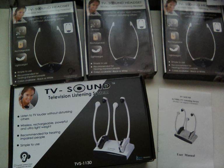 5, TV- Sound Headsets, and charging station.