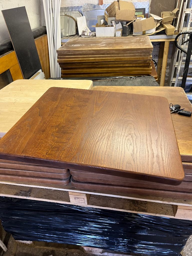 Square Wooden Table Tops - Dark Brown, Good Condition