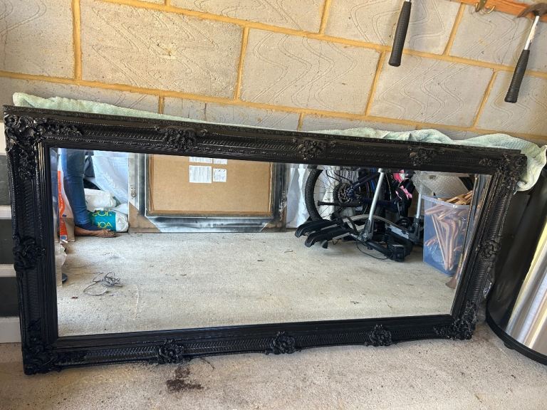 Black "Abbey Leaner Mirror (65" x 31") (1651 mm x 788 mm)