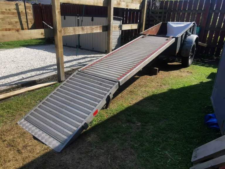 Two piece Ra'Alloy van truck or skip loading ramp - suit removals, motorbike, quad 