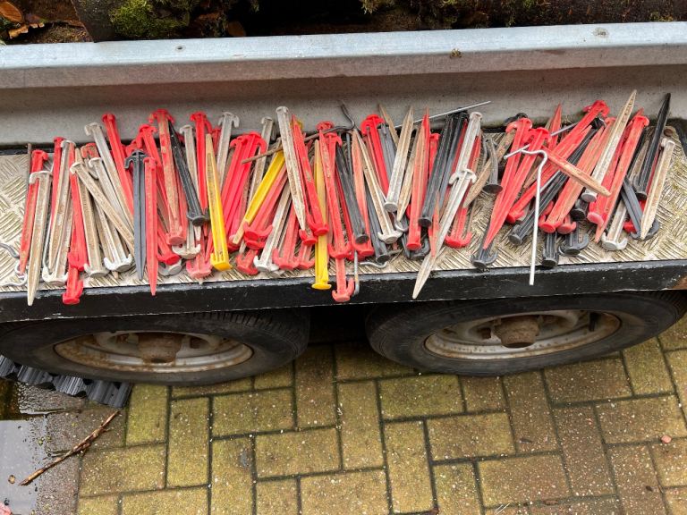 Large Bundle of Tent Pegs - Multicoloured Plastic