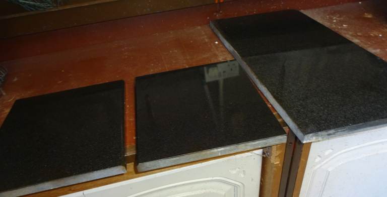 3 Slabs of Black Granite