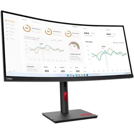 Lenovo ThinkVision T34w-30 34” Curved Ultrawide Monitor (3440x1440, USB-C docking)