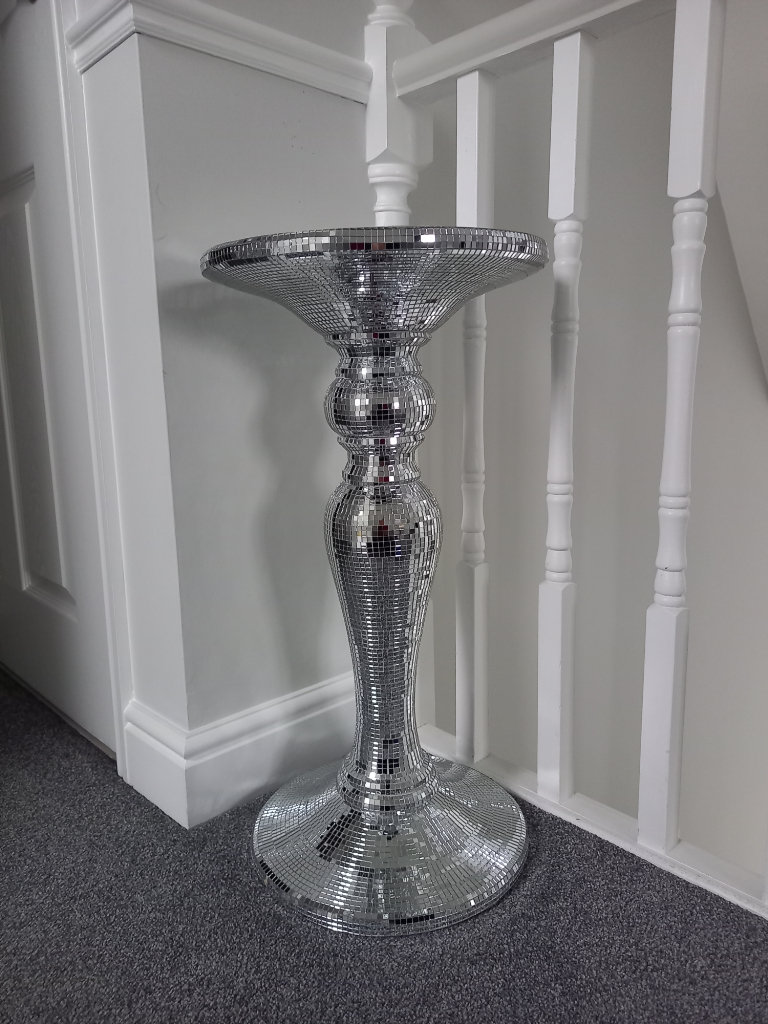 MIRRORED BEDSIDE TABLE SIDE END TABLE STAND LIVING ROOM