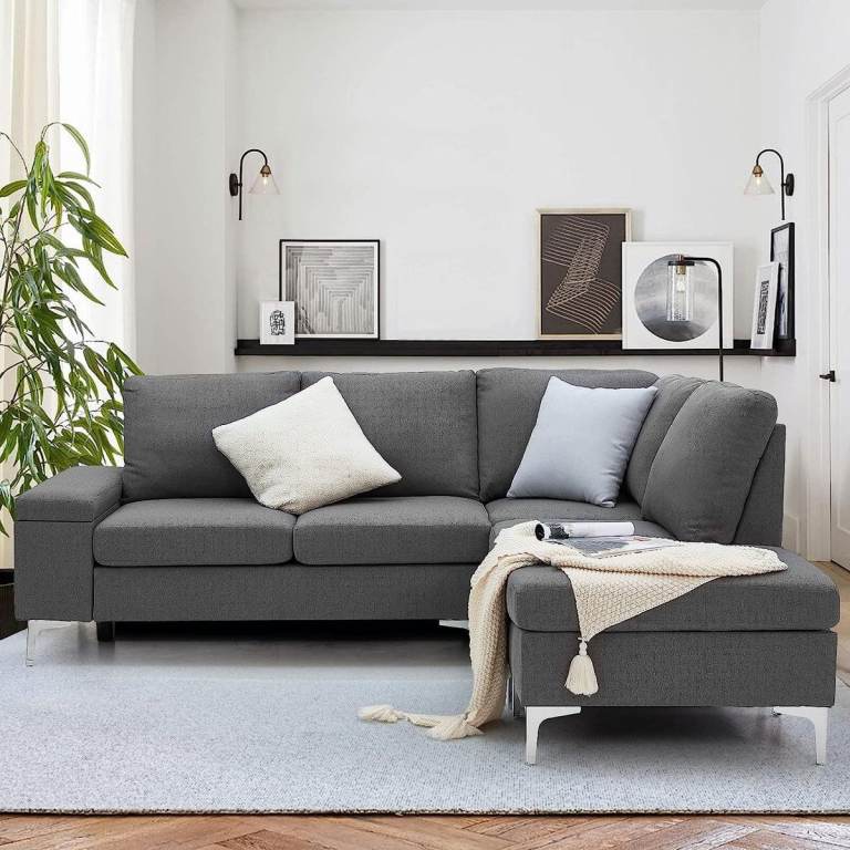 Need Sold This Week – Grey L-Shaped Corner Sofa (Wayfair) – Good Condition