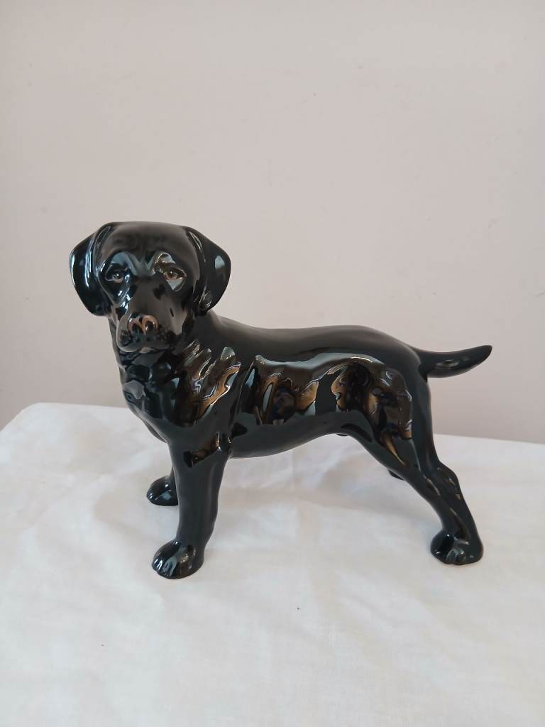 Vintage Cooperscraft Black Labrador Porcelain Figurine