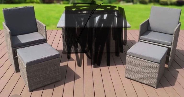 Rattan Patio Furniture Set with Table and Chairs