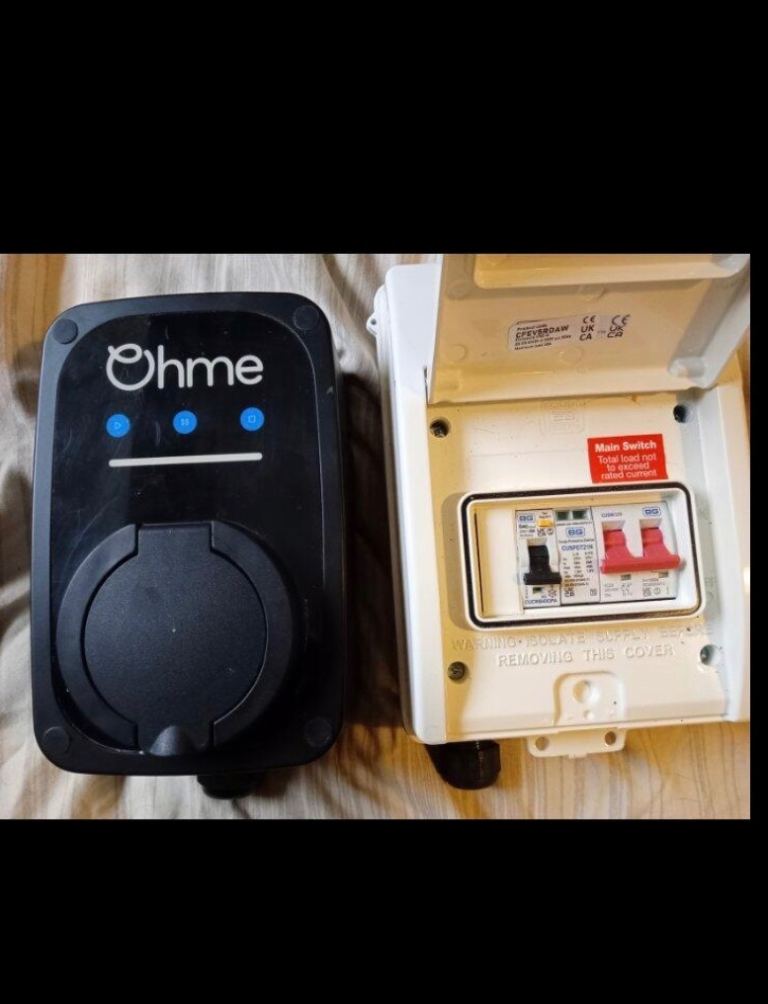 Ohme ev charger unit and fuse box 