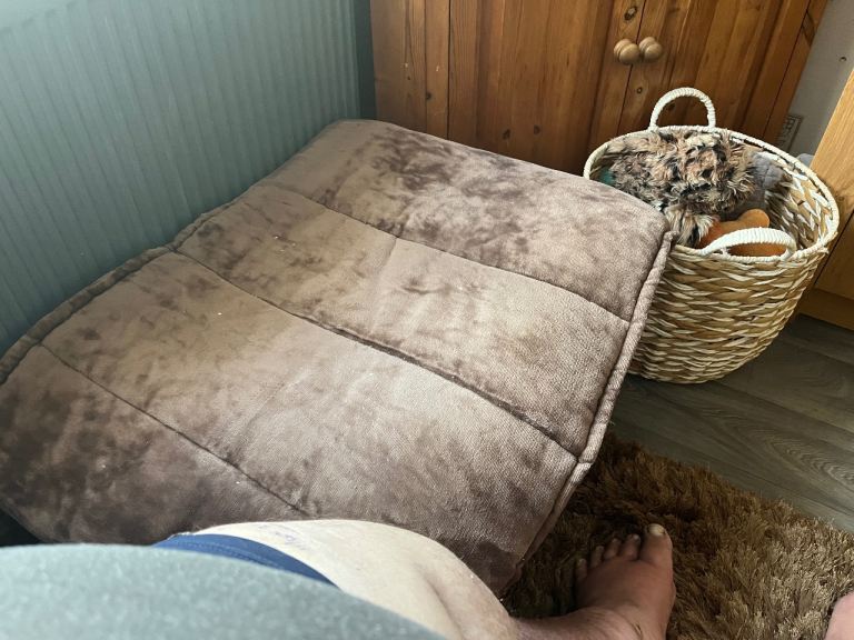Brown Fabric Pet Bed Cushion – Good Condition