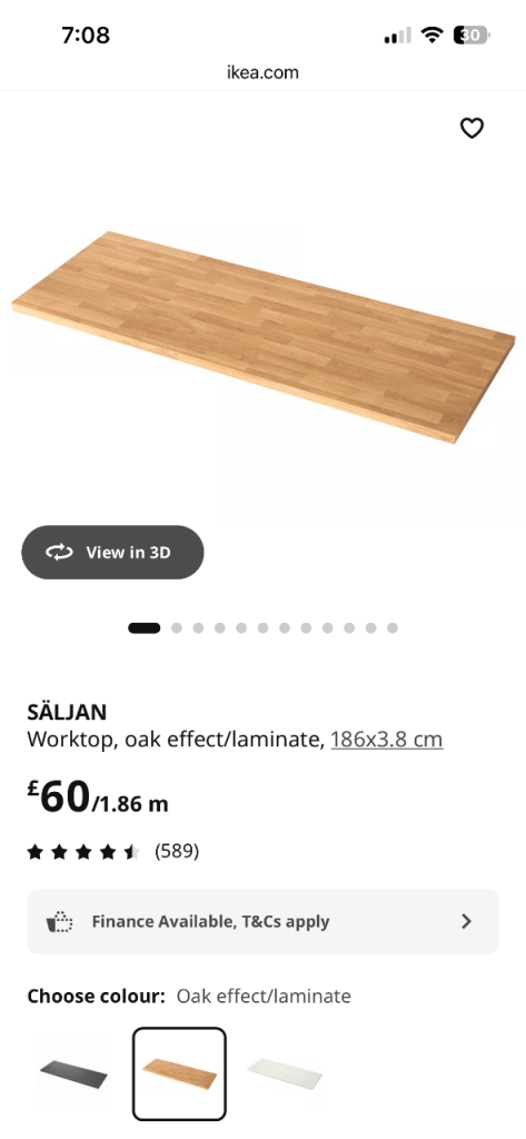 IKEA SÄLJAN countertop