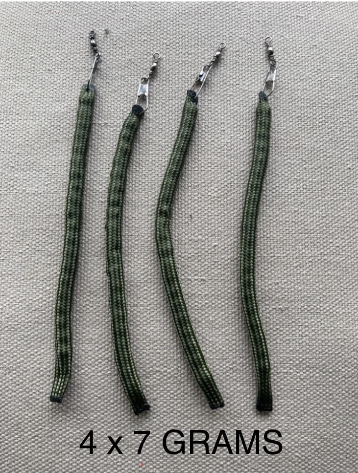 SETS OF 4 X 7 GRAM WRIGGLE WEIGHTS FOR SALMON & TROUT FISHING