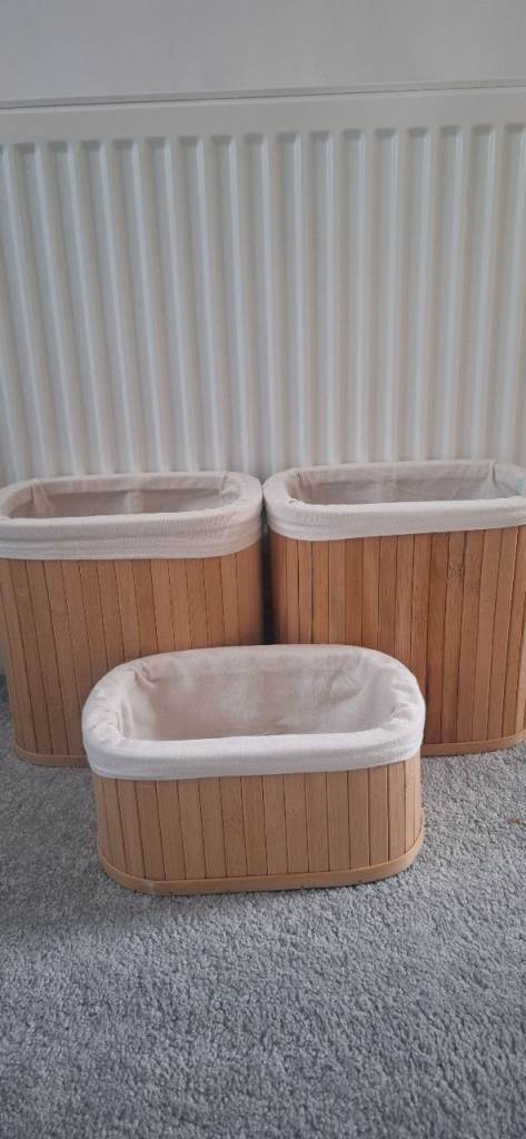 3 x bamboo baskets