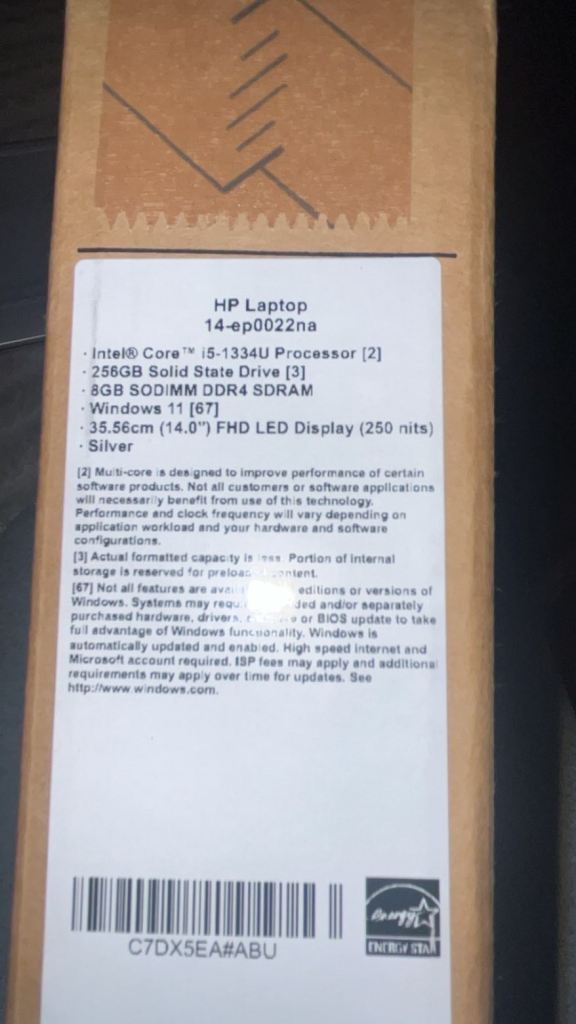 HP Laptop 14-ep0022na 14in i5-1334U 8GB 256GB SSD Win11 Silver