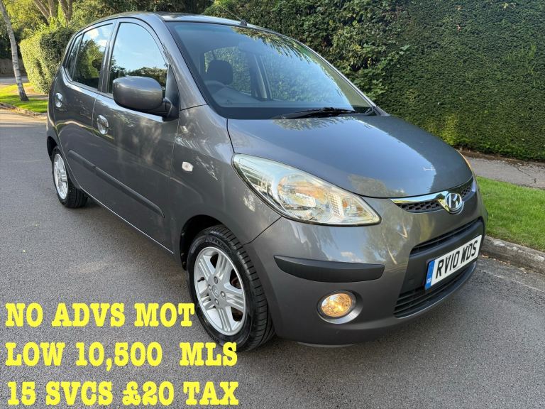 HYUNDAI 12 i10 3 MTH WARTY 10,300 MLS 15 SVCS £ 20 TAX 65 MPG NO ADVS MOT CHEAPER INSURANCE PRISTINE