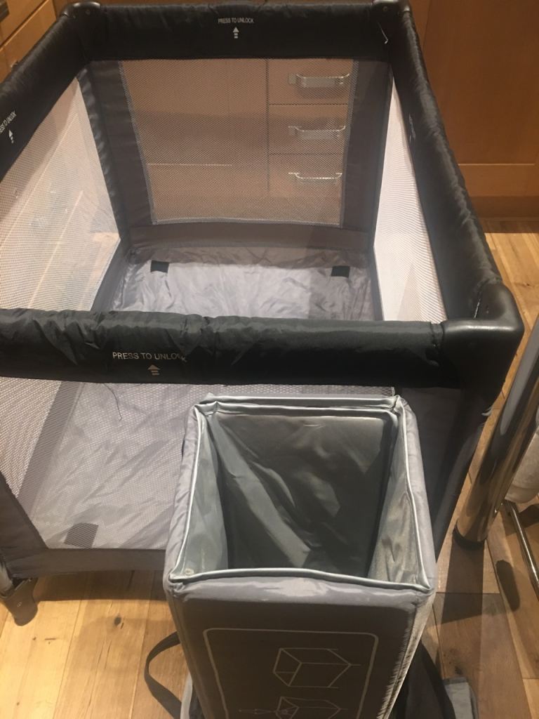 Hauck Travel Cot – Grey, Good Condition