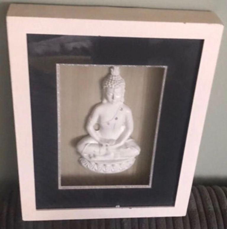 White Buddha 3D Picture Frame - Home Decor Art