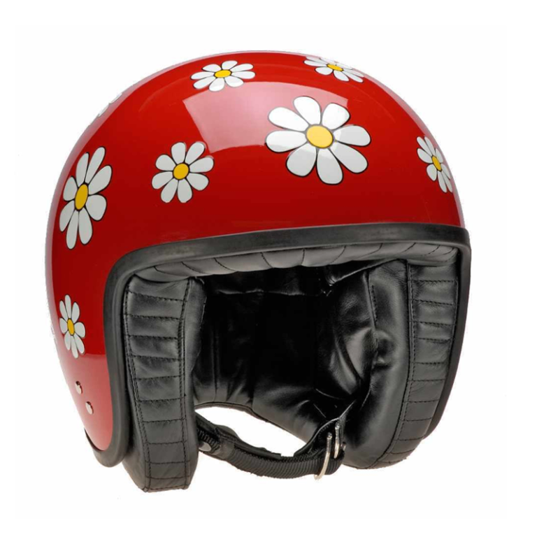 Davida Jet Open Face Helmet – “Red Daisy” – Made in England