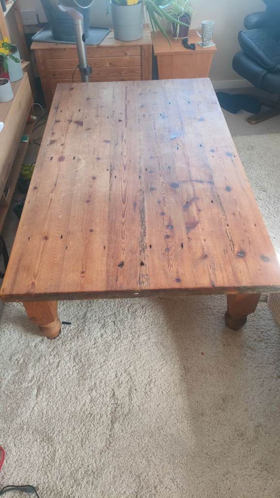 Large pine coffee table