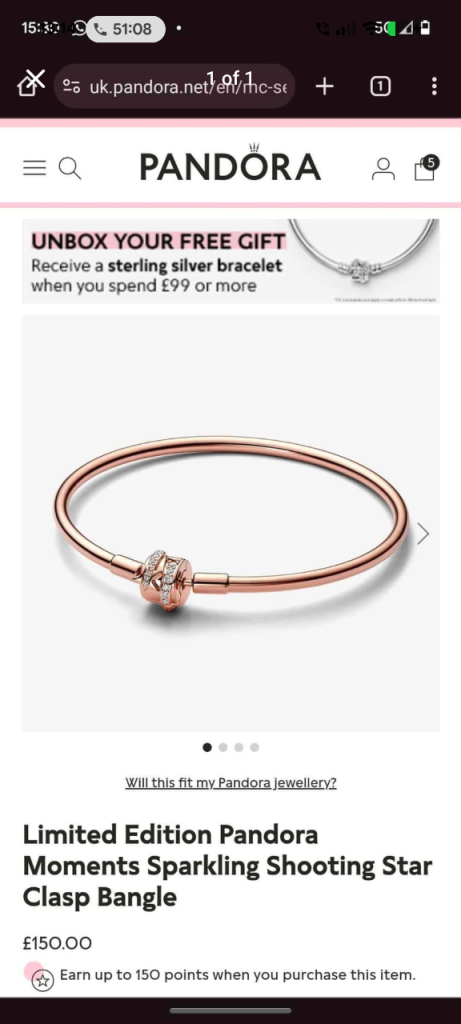 Pandora limited edition clasp bangle brand new