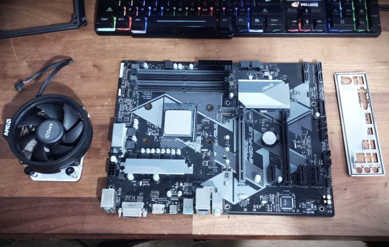 Asus Prime b450-Plus mobo, Ryzen 5 2600 CPU, Cooler