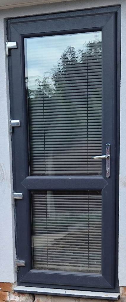 Double glazed upvc door anthracite grey
