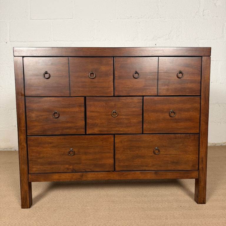 Willis & Gambier Chest Of Drawers Large Walnut Finish 7 Drawer Dresser Storage 